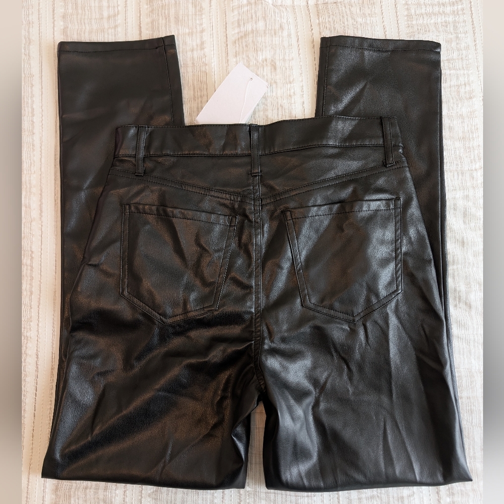 Sam Edelman Faux Leather Black High Rise Skinny Ankle Pants NWT - Picture 3 of 7
